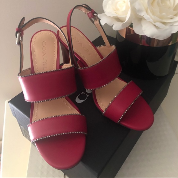 🎀 NEW!!Coach Rylie Leather Sandals - Picture 1 of 14